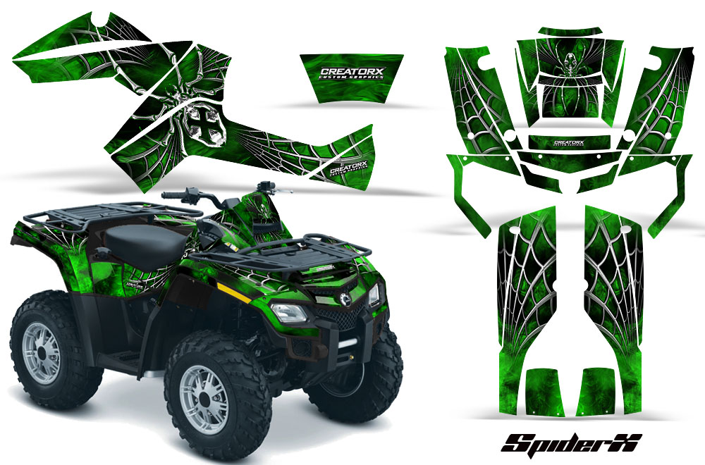 Can-Am Outlander 800 Graphics Kit SpiderX Green Light BB